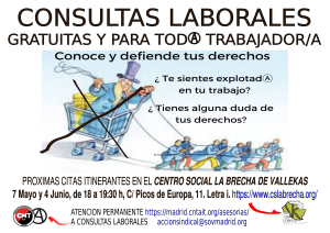 Cartel Consultas Laborales itinerantes